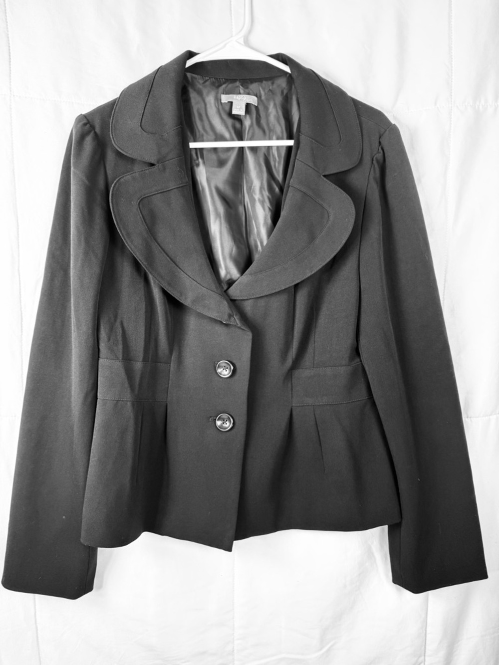 Apt. 9 Black‎ Blazer Jacket Peplum Waist Career Size 12